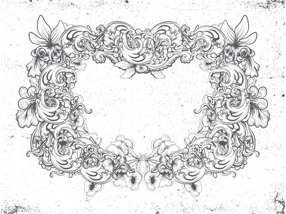 Buy Floral Vector Design: Grunge Floral Frame Vector Design Illustration 1