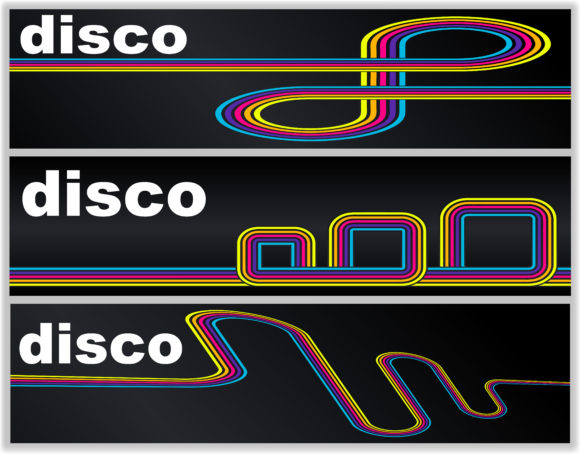 Banners, Disco Vector Disco Banners Set Vector Illustration 1