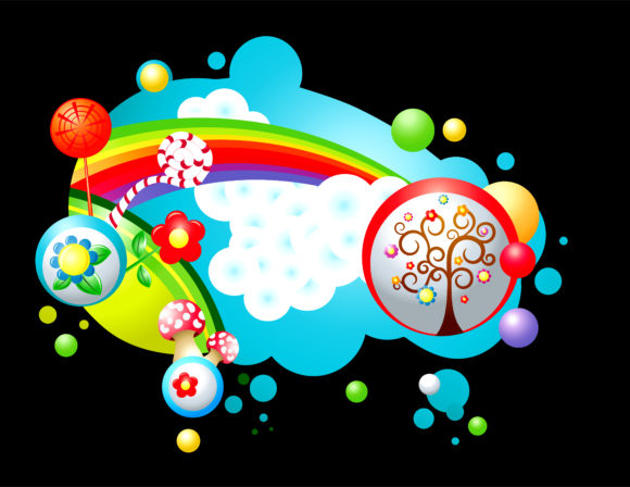 Striking With Vector Artwork: Vector Artwork Colorful Abstract Illustration With Rainbow 1