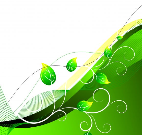 Wave, Vector Vector Graphic Green Floral Background Vector Illustration 1