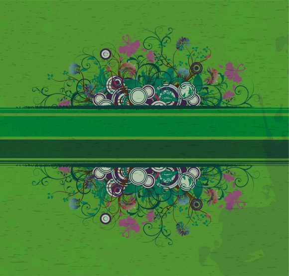 Brilliant Grunge Vector: Grunge Floral Background Vector Illustration 1