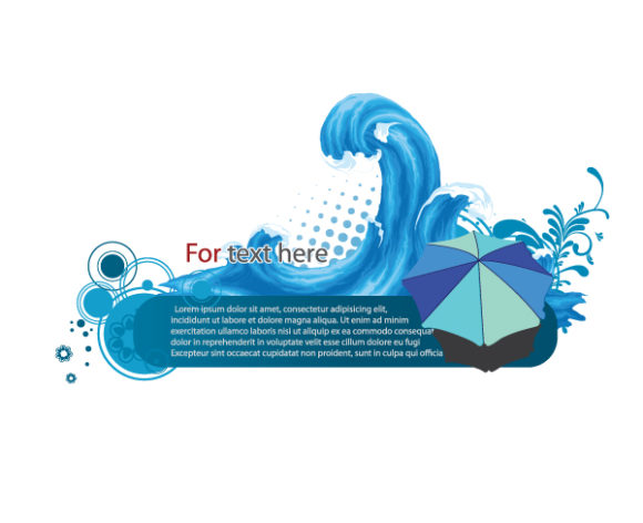 With, Vector Vector Illustration Vector Summer Frame With Waves 1
