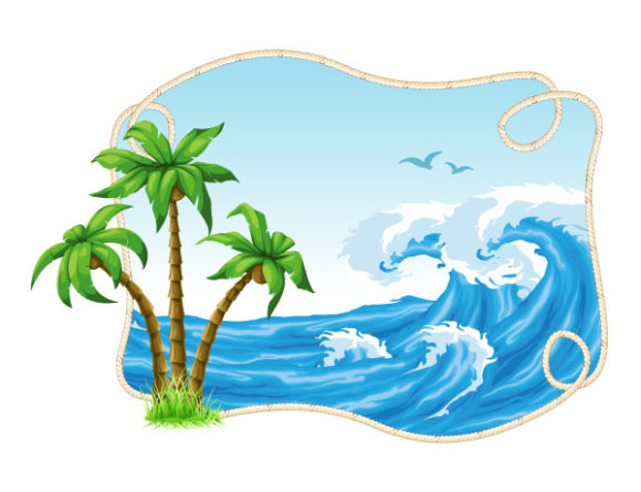 Frame, Trees Vector Vector Summer Frame With Palm Trees 1