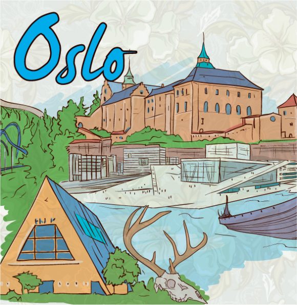 Exciting Oslo Vector Art: Oslo Doodles Vector Art Illustration 1