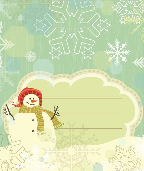 Vector, Christmas Vector Art Snowman With Snowflakes Vector Illustration 1
