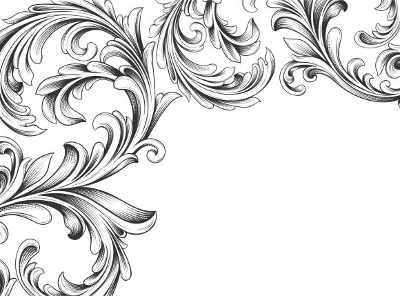 Trendy Floral Vector: Vector Vintage Background With Engraved Floral 1