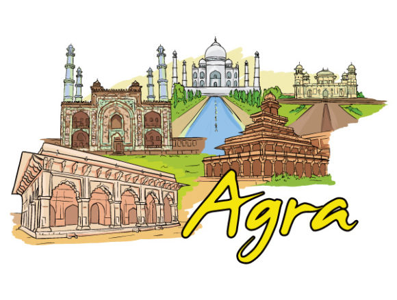 Doodles Vector Artwork: Agra Doodles Vector Artwork Illustration 1