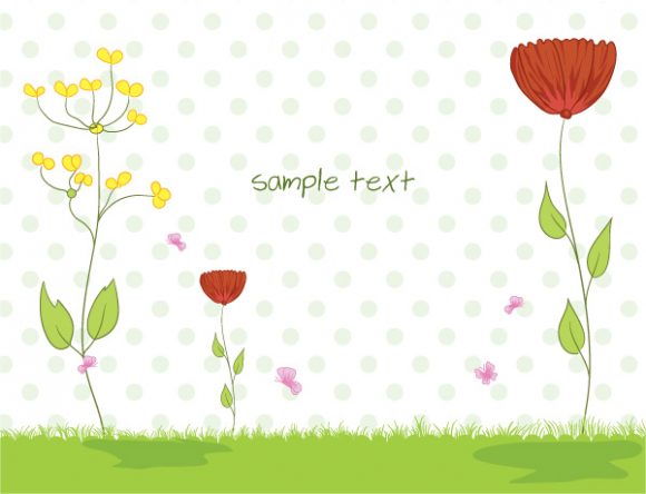 Abstract-2 Vector Illustration: Vector Illustration Flowers With Butterflies 1