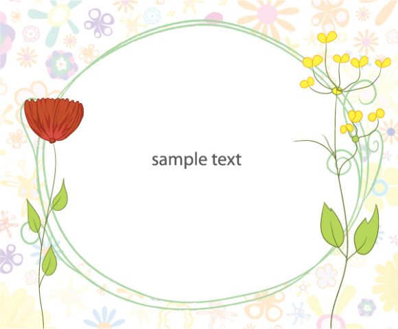Stunning With Vector Graphic: Frame With Flowers Vector Graphic Illustration 1