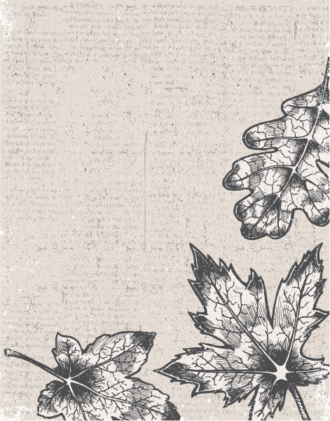 Leaves Vector Background: Grunge Background With Leaves Vector Background Illustration 1