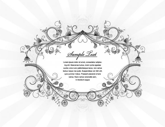 Stunning Vector Vector: Vector Abstract Floral Frame 1