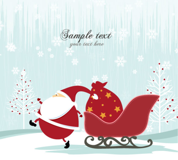 Brilliant Background Vector Artwork: Vector Artwork Christmas Background With Santa 1