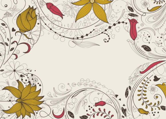 Amazing Floral Vector Background: Retro Floral Vector Background Illustration 1