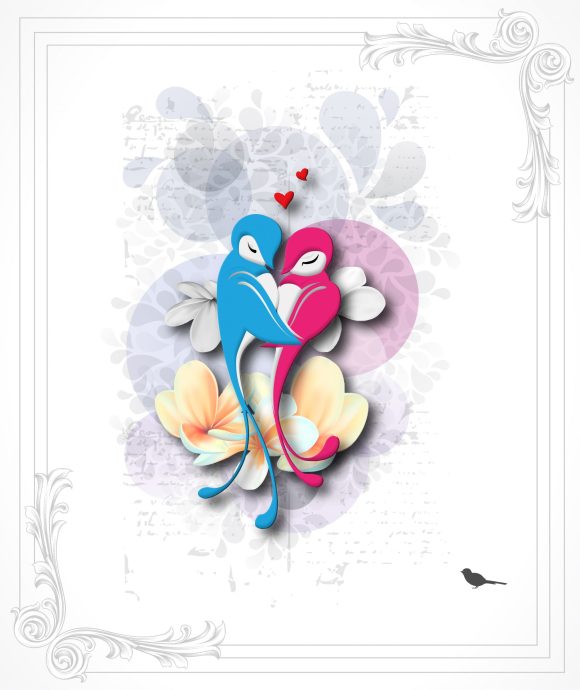 Illustration, Design-2, Love Eps Vector Love Birds Vector Illustration 1