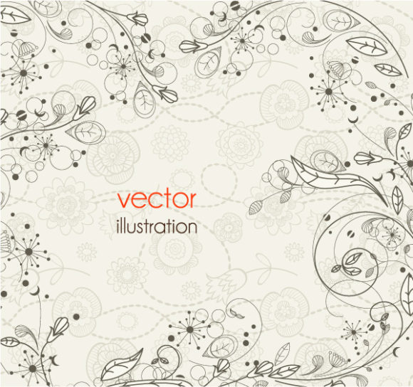 Unique Old Vector: Floral Background Vector Illustration 1