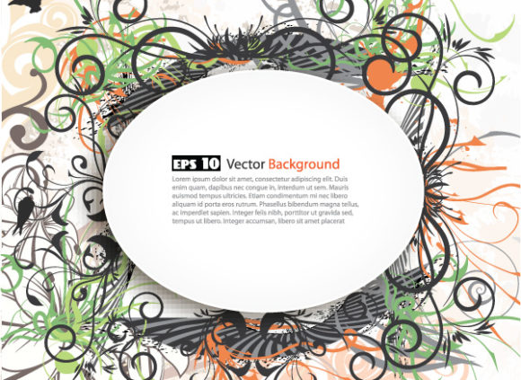 Vector Vector Graphic: Vector Graphic Colorful Floral Frame 1