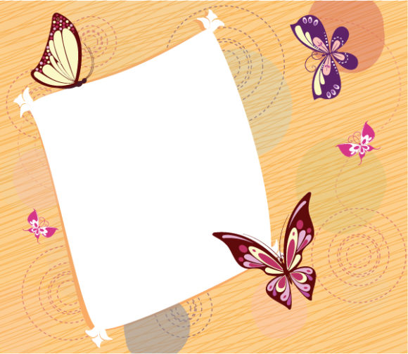 Abstract Vector Art: Vector Art Abstract Background With Butterflies 1