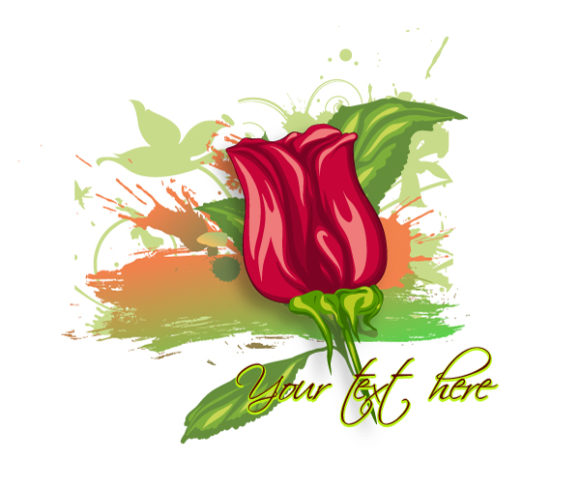 Rose, With, Vector Vector Design Vector Rose With Grunge 1