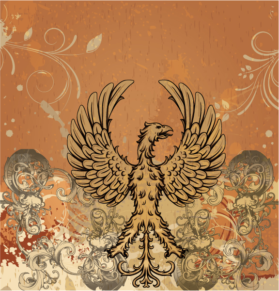 Unique Vector Eps Vector: Eps Vector Vintage Background With Griffin 1