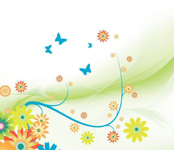 Best Spring Vector Background: Vector Background Abstract Spring Floral Background 1
