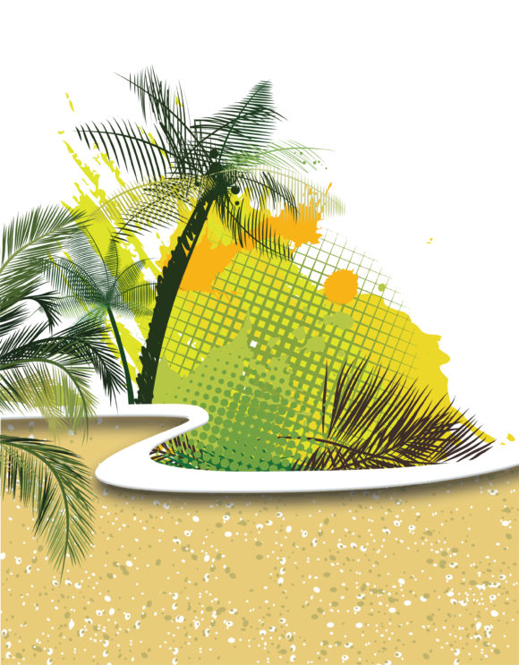 Download Summer Vector Graphic: Voector Summer Background With Palm Trees 1