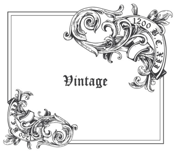 Best Illustation Vector: Vintage Corner Vector Illustation 1