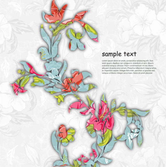 Astounding Background Eps Vector: Eps Vector Colorful Floral Background 1