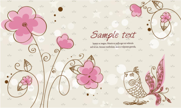 Bold With Vector: Bird With Floral Vector Illustration 1