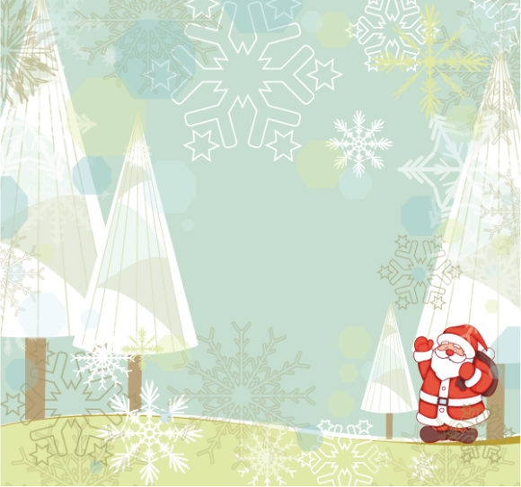 Unique Background Vector Design: Winter Background With Santa Vector Design Illustration 1