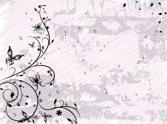Grunge, Illustration, Vector Eps Vector Grunge Floral Background Vector Illustration 1