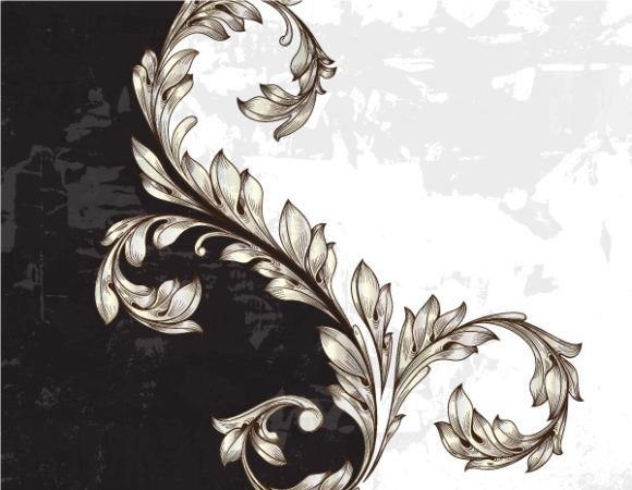 Astounding Vector Vector Artwork: Grunge Floral Background Vector Artwork Illustration 1