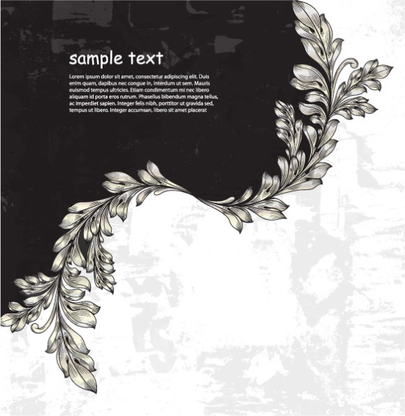 New Grunge Vector Design: Grunge Floral Background Vector Design Illustration 1