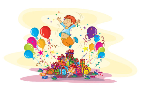Kids Vector Illustration: Kids Birthday Party Vector Illustration Illustration 1