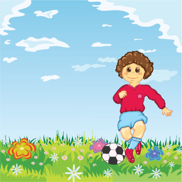 Soccer Vector Image Vector Kid Playing Soccer 1
