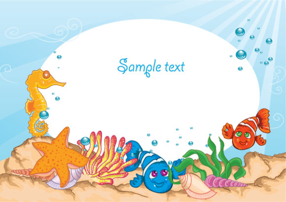 Awesome With Vector Background: Vector Background Summer Background With Sea Creatures 1