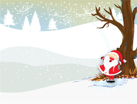 Buy With Vector Design: Winter Background With Santa Vector Design Illustration 1