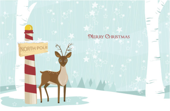 With, Christmas, Greeting Vector Background Vector Christmas Greeting Card With Reindeer 1