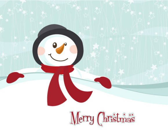 Christmas, Vector, With, December Vector Design Vector Christmas Greeting Card With Snowman 1