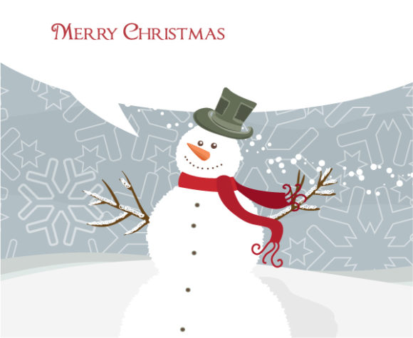 Greeting, Vector, With, Creative Vector Vector Christmas Greeting Card With Snowman 1