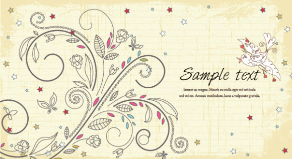 Illustration Vector Background Vector Bird With Floral 1
