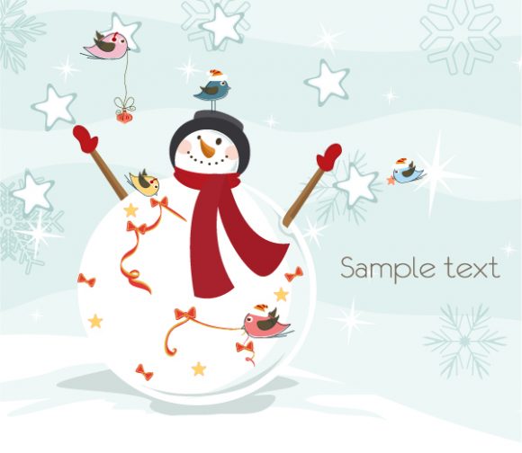 Vector, Background Vector Image Vector Winter Background With Birds 1