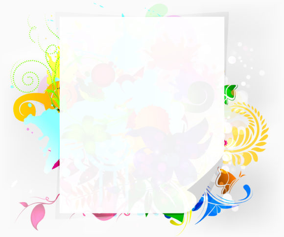 New Paper Vector Illustration: Vector Illustration Blank Paper With Floral 1
