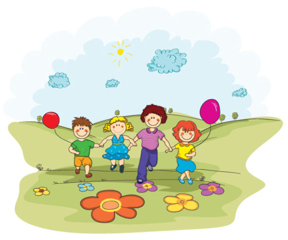 Bold Background Vector Illustration: Vector Illustration Cartoon Background With Kids 1