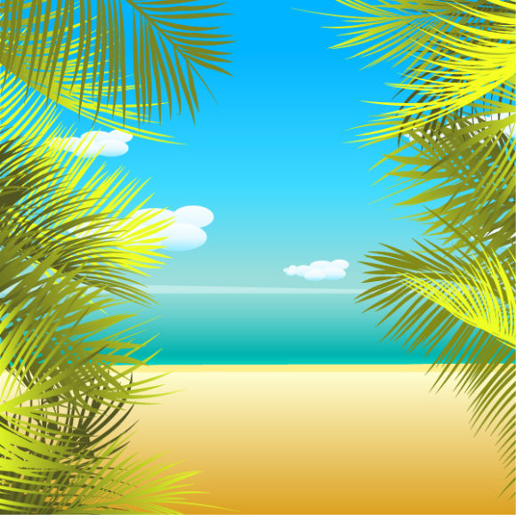 Background, Vector, With Vector Vector Summmer Background With Palm Leaves 1