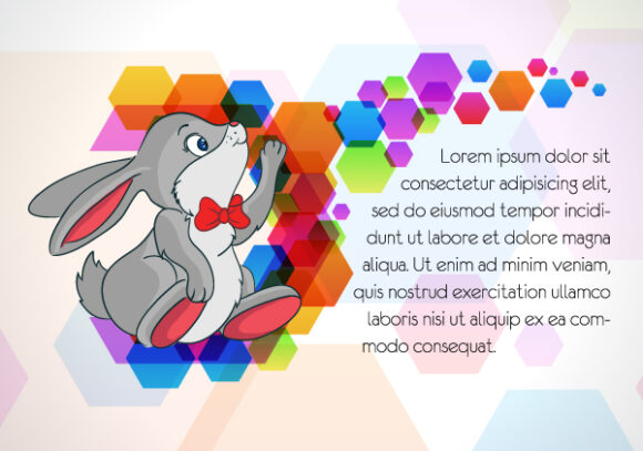 Unique Rabbit Vector Illustration: Vector Illustration Colorful Background With Rabbit 1
