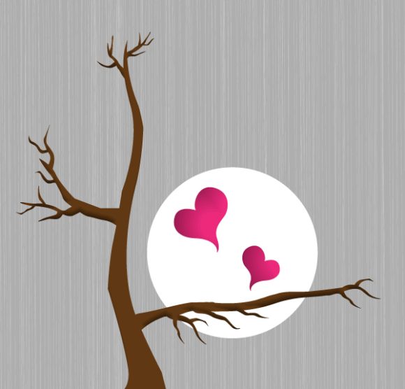 Bold With Vector Illustration: Vector Illustration Hearts With Tree 1