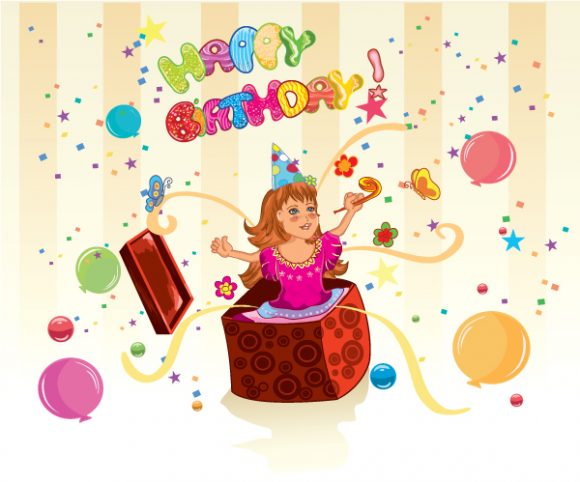 Kids Vector Graphic Kids Birthday Party Vector Illustration 1