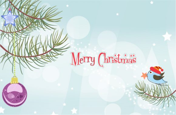Christmas, With Vector Graphic Vector Christmas Background With Bird 1