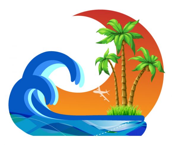 Illustration Vector Image Vector Summer Illustration With Palm Trees 1
