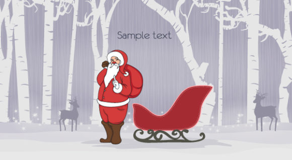 Reindeer, Vector, Christmas Vector Vector Christmas Background With Santa 1